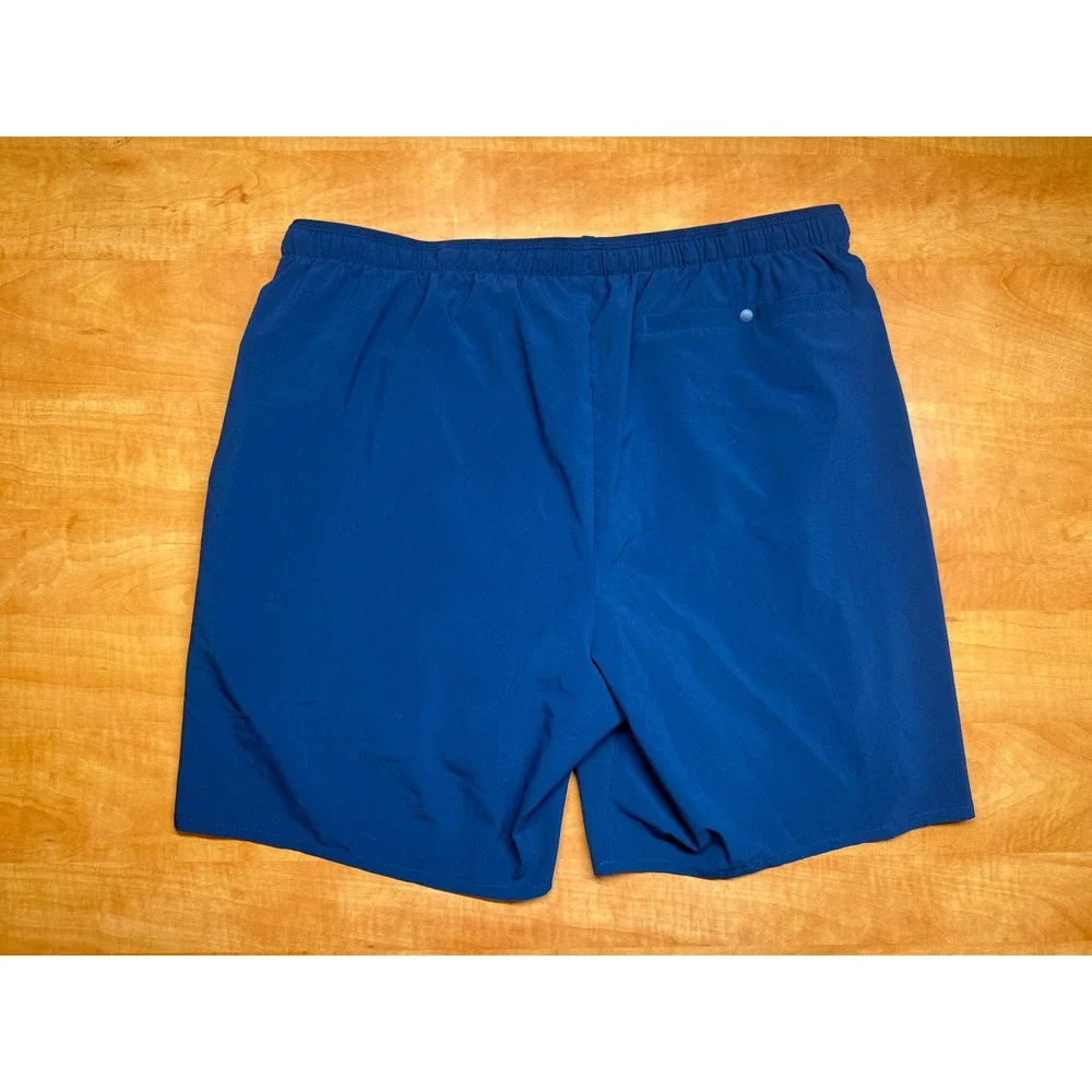 Patagonia Nine Trails Running Shorts Mens XL Blue Zipper Pockets Hiking Athletic